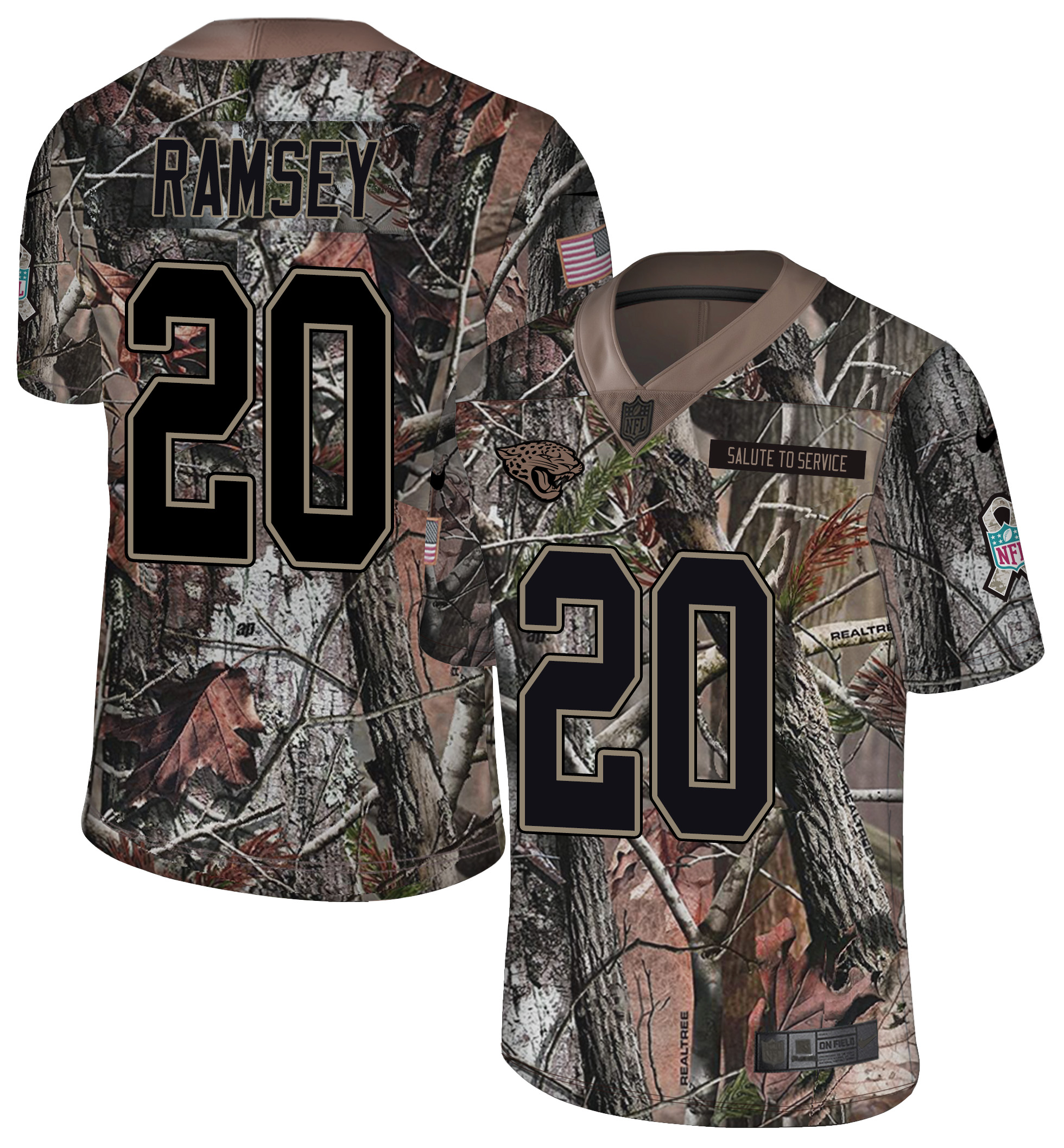 Men's Jacksonville Jaguars #20 Jalen Ramsey Camo Realtree Rush Limited Stitched NFL Jersey